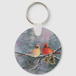 CARDINALS by SHARON SHARPE Keychain