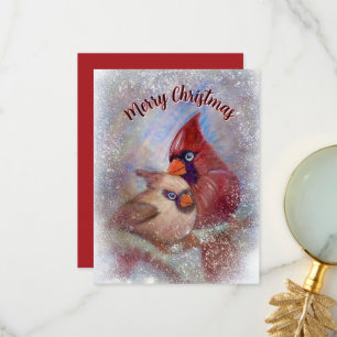 Cardinals Christmas Card Customizable art painting