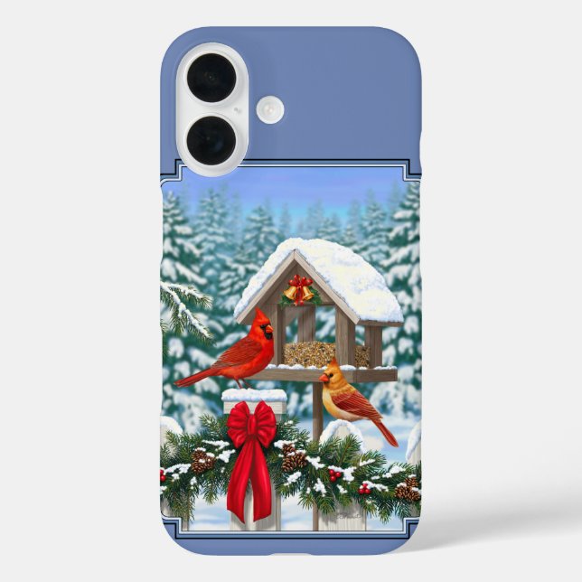 Cardinals Christmas Feast Blue Case-Mate iPhone Case (Back)