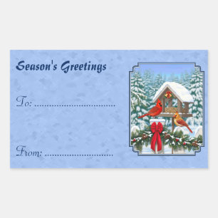 Cardinals Christmas Feast Blue Sticker