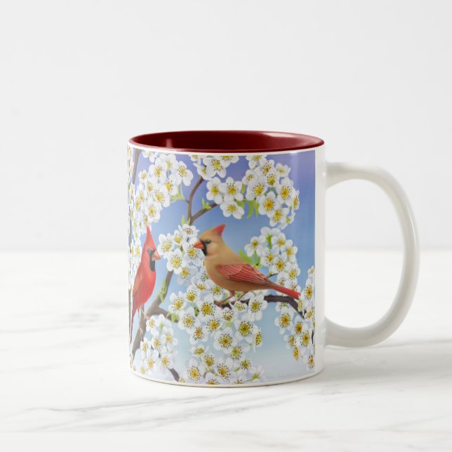 Cardinals in Flowering Apple Tree Mug (Right)
