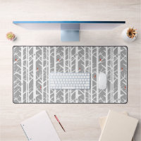 Cardinals in the Birch Trees in Light Grey