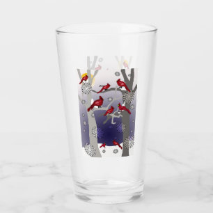 Cardinals In The Snow Glass
