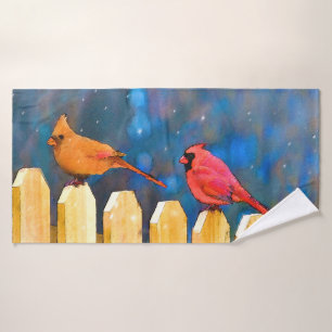 Cardinals on the Fence Painting - Art original