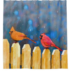 Cardinals on the Fence Painting - Original Art