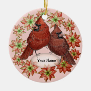 Cardinals Poinsettia ornaments