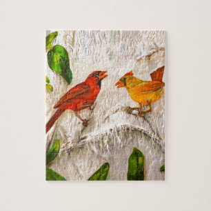 Cardinals Singing of love Jigsaw Puzzle