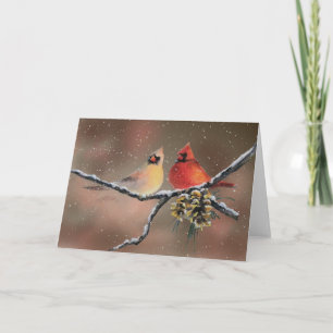 CARDINALS & SNOW by SHARON SHARPE Card