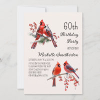 Cardinals Snow Winter Birds 60th Birthday