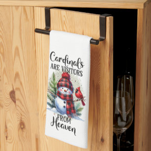 Cardinals & Snowman Kitchen Towel