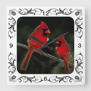 CARDINALS SQUARE WALL CLOCK