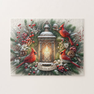Cardinals Winter Wishes Jigsaw Puzzle