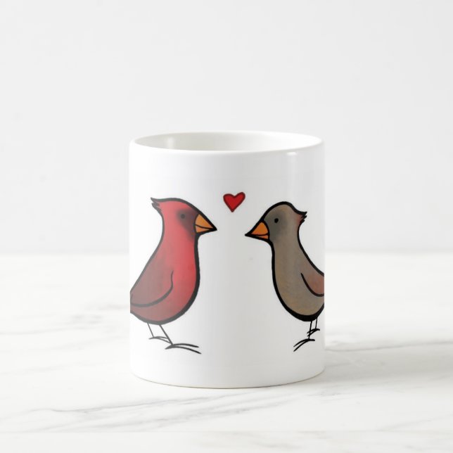 Cardinaux dans la tasse d'amour (Centre)