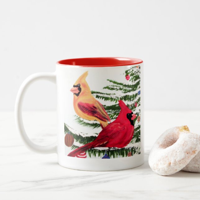 Cardinaux de Noël Mug par JML (Avec donut)