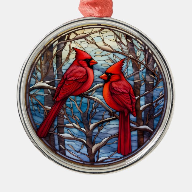 Cardinaux d'hiver Ornement de Noël (Devant)