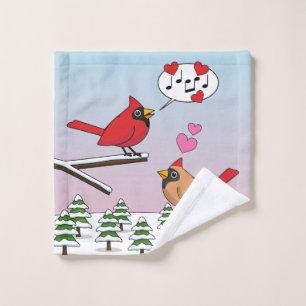 Cardinaux du Nord Rouge mignonne Amour Paysage hiv