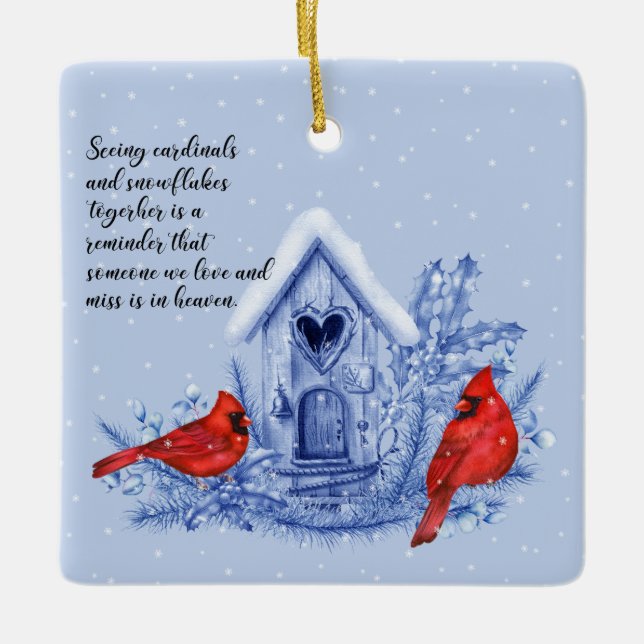 Cardinaux et ornement des flocons de neige (Devant)
