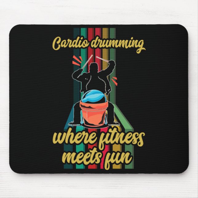 Cardio Drumming Gym Exercise Funny Fitness Cl W  Mouse Pad (Front)