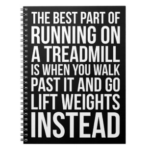 Cardio, Treadmill Running vs Lifting - Funny Gym Notebook