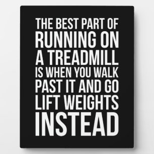 Cardio, Treadmill Running vs Lifting - Funny Gym Plaque