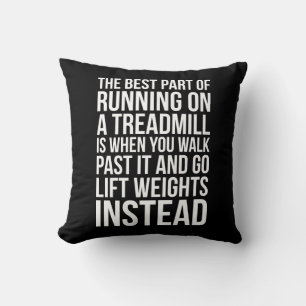 Cardio, Treadmill Running vs Lifting - Funny Gym Throw Pillow