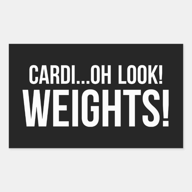 Cardio vs Weights - Funny Novelty Gym Workout Sticker (Front)