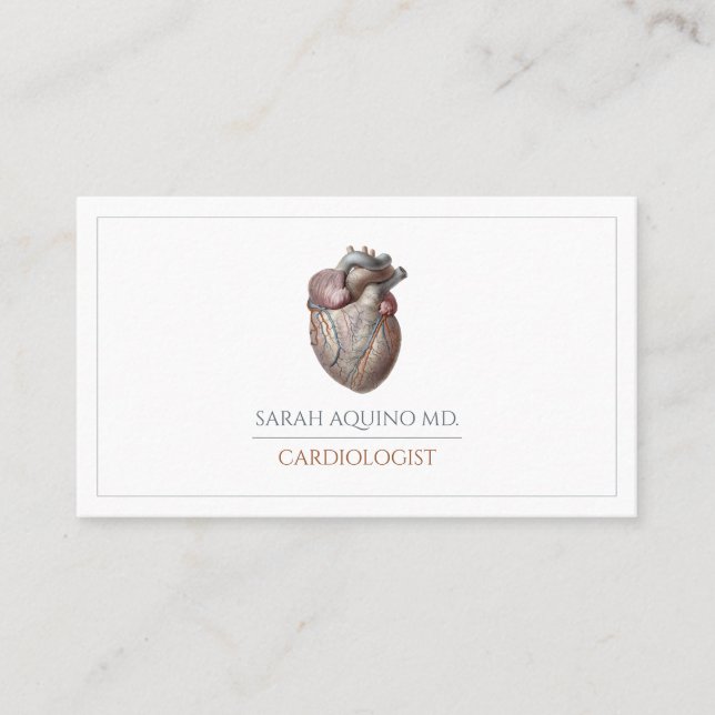 Cardiologist Anatomical Heart Business Card (Front)
