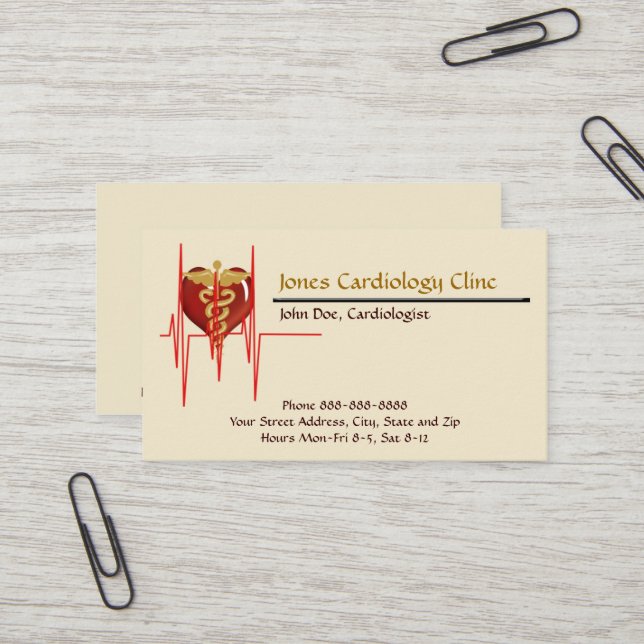 Cardiologist  Business Card (Front/Back In Situ)