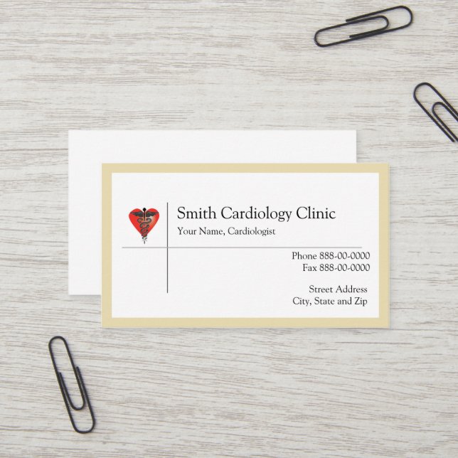 Cardiologist  Business Card (Front/Back In Situ)