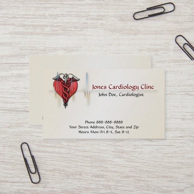 Cardiologist  Business Card (Front/Back In Situ)