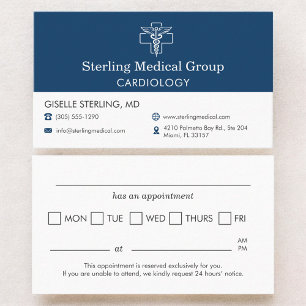 Cardiologist Doctor Office Appointment Business Card