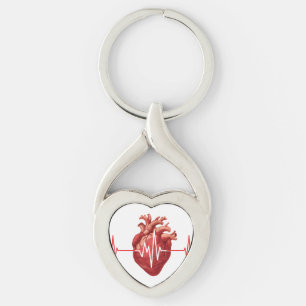 Cardiologist Heart Doctor Cardiology Echo Design Keychain
