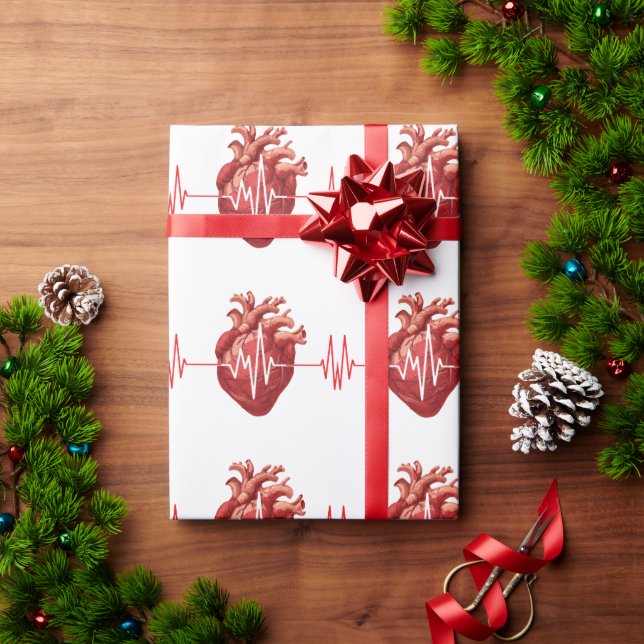 Cardiologist Heart Doctor Cardiology Echo Design Wrapping Paper (Holiday Gift)