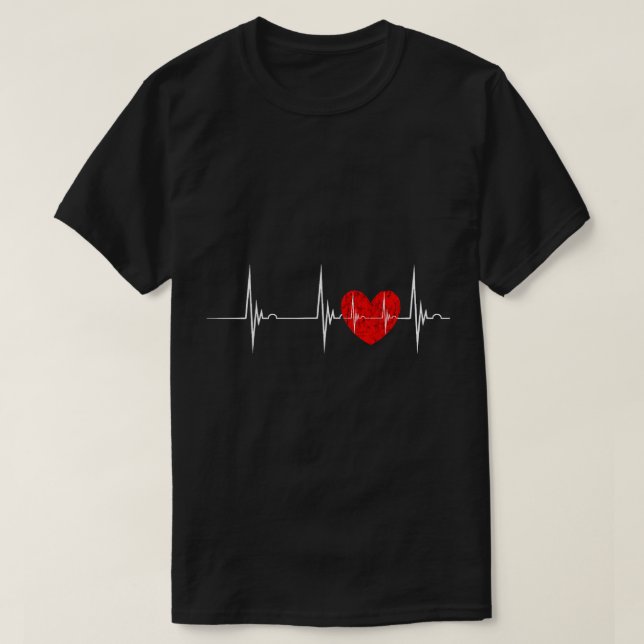 Cardiologist Heart EKG Heartbeat Pulseline Cardiol T-Shirt (Design Front)