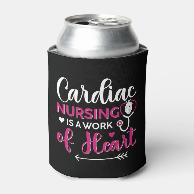 Cardiologist Heartbeat Cardiology Cardiac Nurse Can Cooler (Can Front)