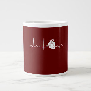 Cardiologist Heartbeat Large Coffee Mug