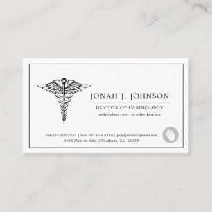 Cardiologist   Minimalist Lined Border Business Card