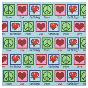 Cardiologist Peace Love Cardiology Fabric