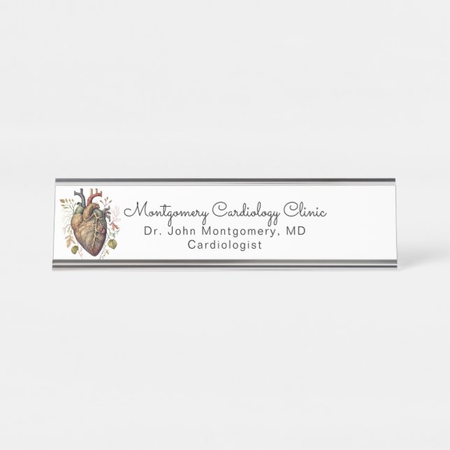 Cardiologist Physician Doctor Desk Name Plate (Front)