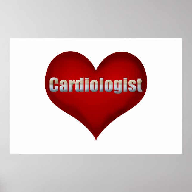Cardiologist Red Heart Poster (Front)
