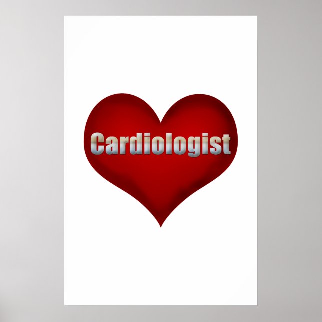 Cardiologist Red Heart Poster (Front)