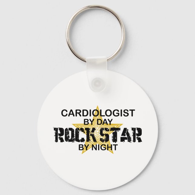 Cardiologist Rock Star by Night Keychain (Front)
