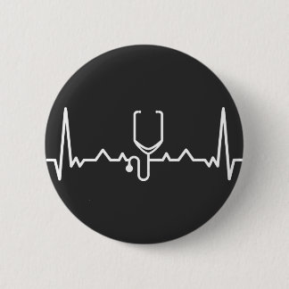 Cardiologist with ECG 2 Inch Round Button
