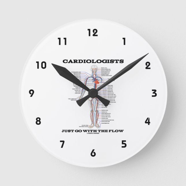 Cardiologists Just Go With The Flow (Circulatory) Round Clock (Front)