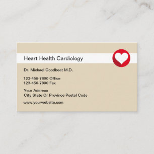 Cardiologue Médicale Cartes de visite de santé car