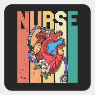 Cardiology Cardiologist Cardiograph Nurse Professi Square Sticker