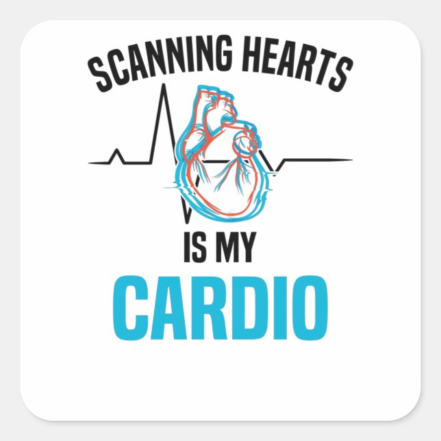 Cardiology Cardiologist Heart Heartchair Heartbeat Square Sticker (Front)