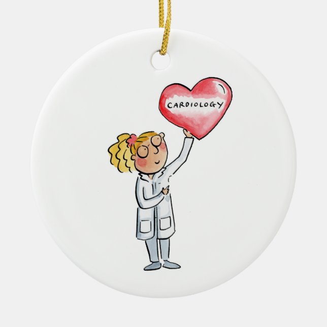 Cardiology Ceramic Ornament (Front)