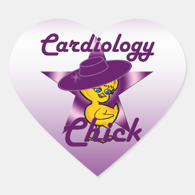 Cardiology Chick #9 Heart Sticker (Front)