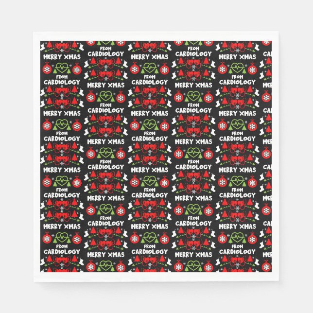 Cardiology Christmas Medical Staff Gifts Napkin (Front)